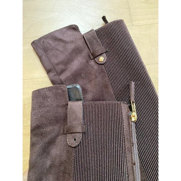 Anne Klein "Audrey" Brown tall boot Women Sz 5 back zip - Picture 8 of 10